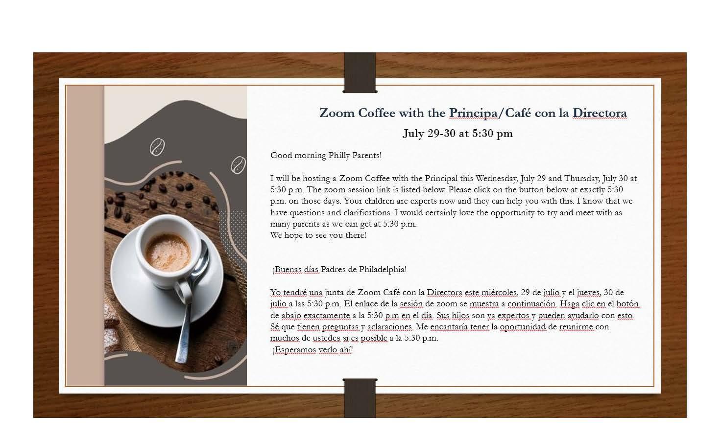 Please Preview of picture Coffee with the principal